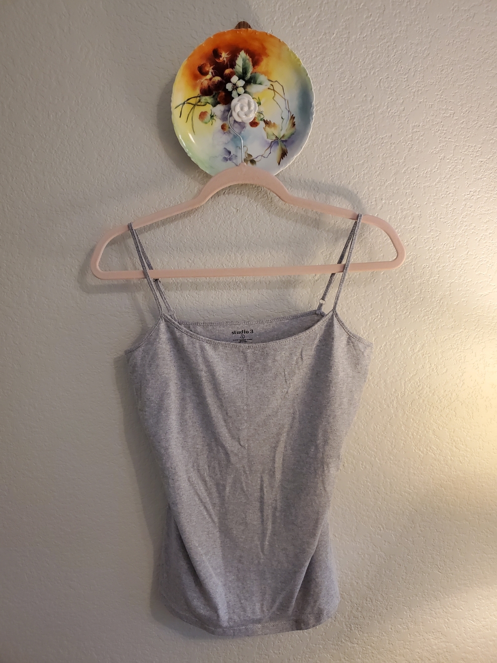 Studio 3 Women's Gray Spaghetti Strap Tank Top